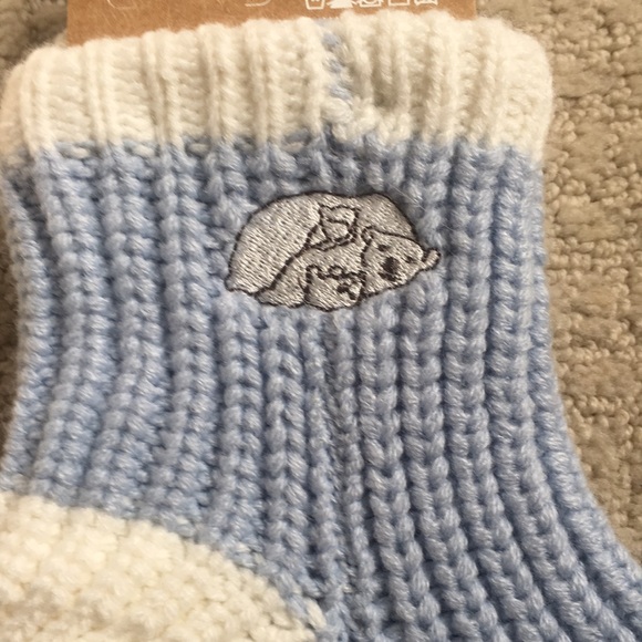 La Vie en Rose Slipper Socks - Blue and White - Picture 5 of 9